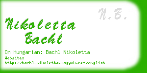 nikoletta bachl business card